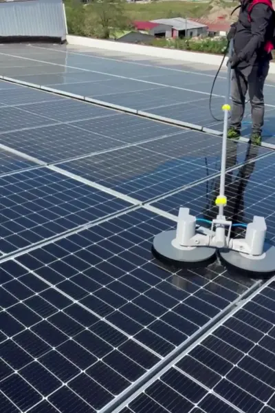 ATA DİSK35 (Domestic Battery-Powered Twin-Disc Solar Panel Cleaning Brush) promotional video