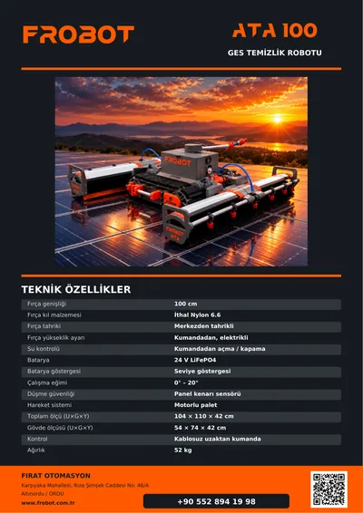 ATA 100 (Güneş Paneli Temizleme Robotu) - görsel 3