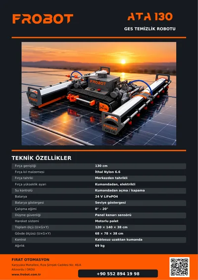 ATA 130 (Güneş Paneli Temizleme Robotu) - görsel 3